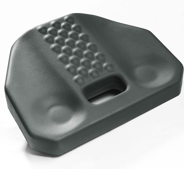 Ein schwarzes Kniekissen aus PUR-Schaum für ergonomisches Arbeiten